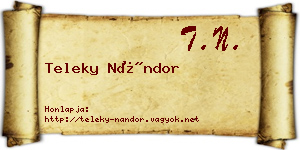 Teleky Nándor névjegykártya